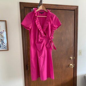 Lafayette148 NY - Size 12 Pink/Fuschia Wrap Dress